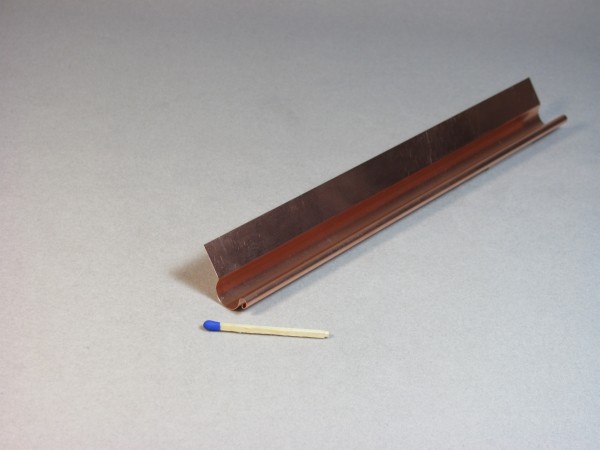 Modelldachrinne mit Flansch 13mm x 250mm